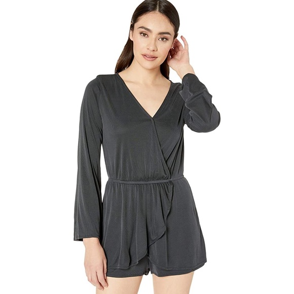 Grey BB Dakota wrap romper - Picture 1 of 5